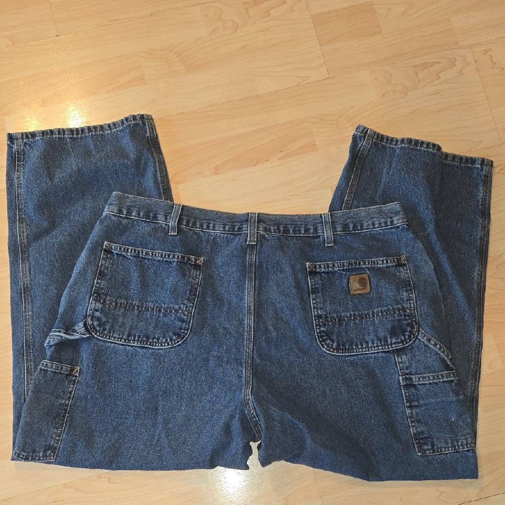 Mens Carhartt Original Dungaree Fit Blue Jeans 42x30 B13DPS